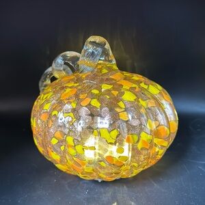 Blown Glass Pumpkin with Light